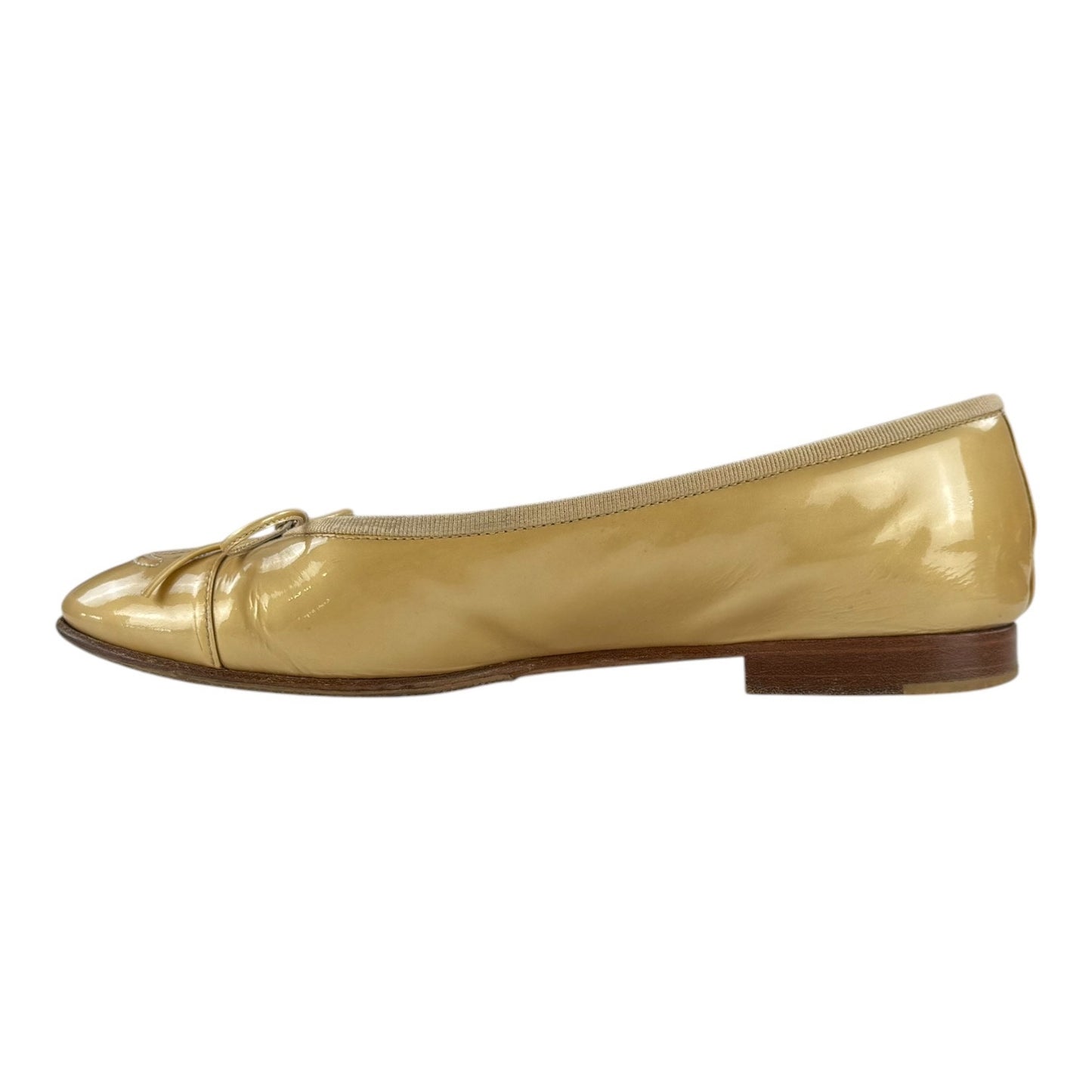 Chanel CC Patent Leather Ballet Flats