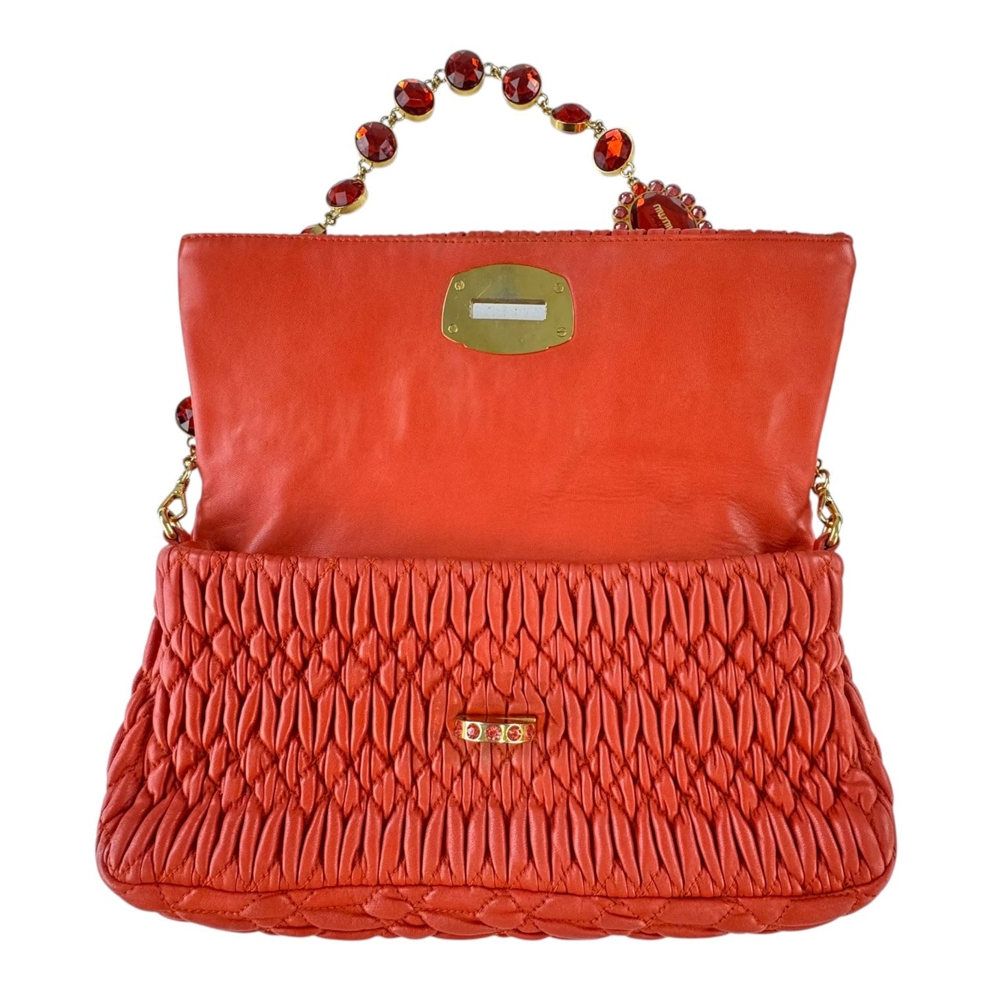 Miu Miu Mattelasse Crystal Flap Bag