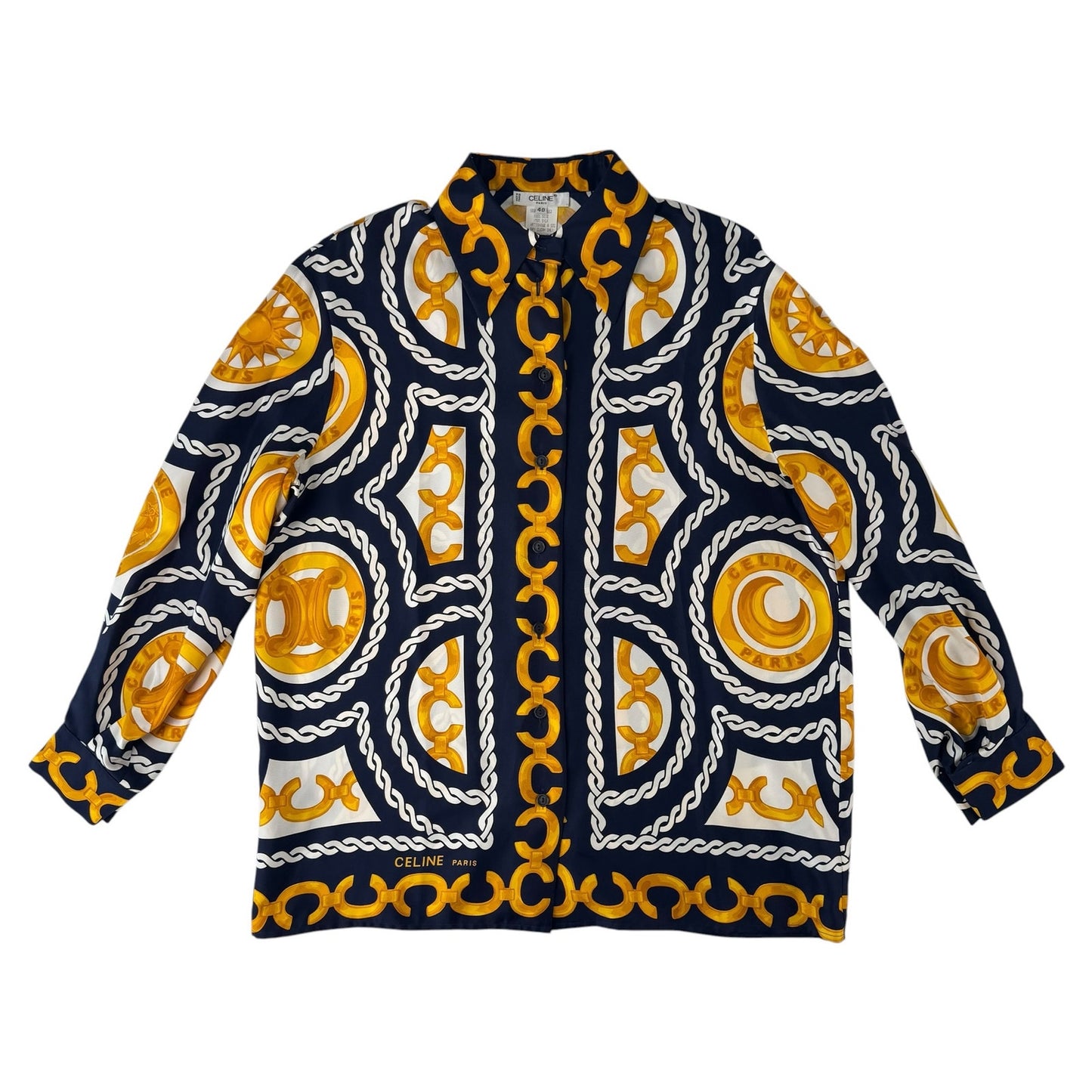 Celine Vintage Silk Button-Up