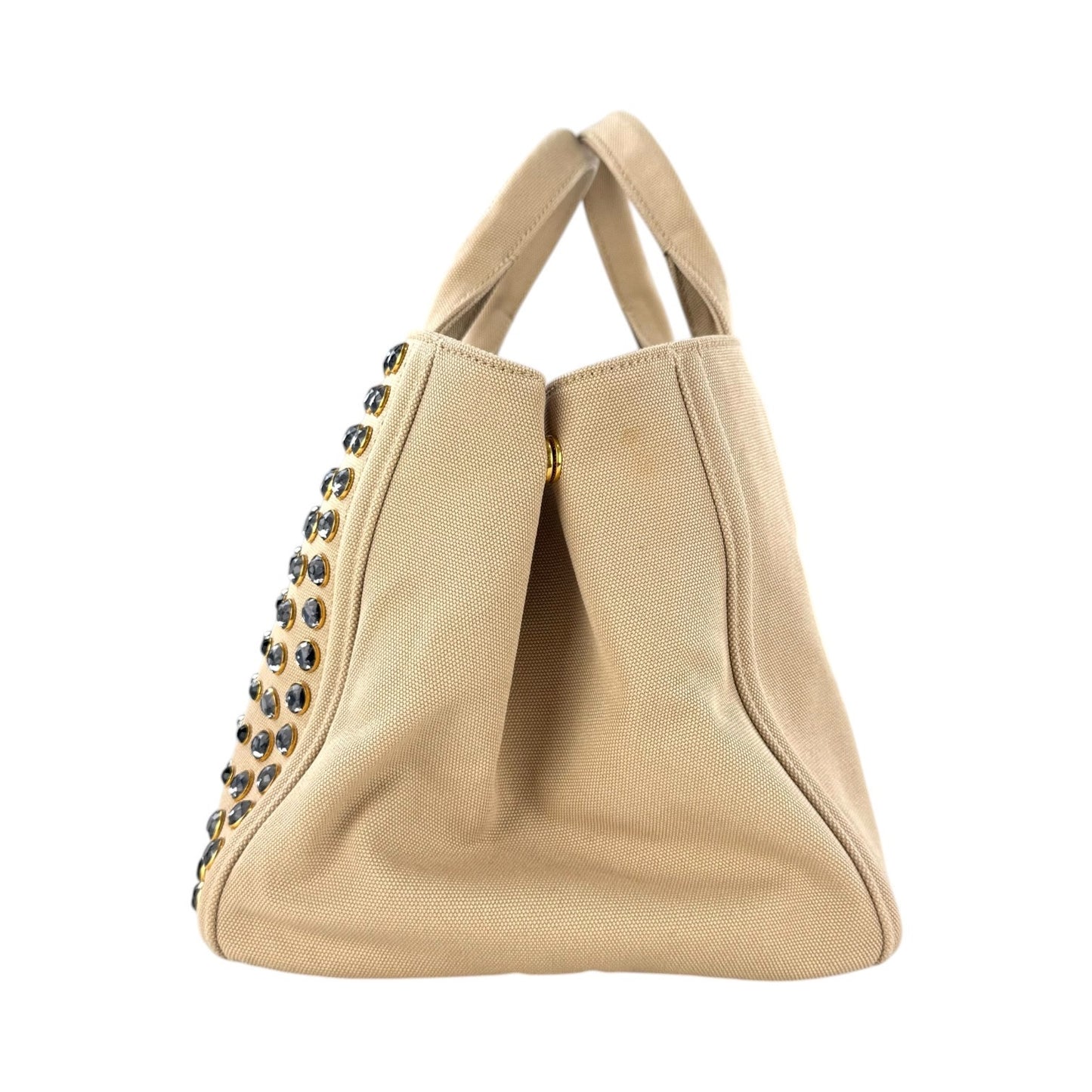 Prada Rhinestone Canapa Tote Bag