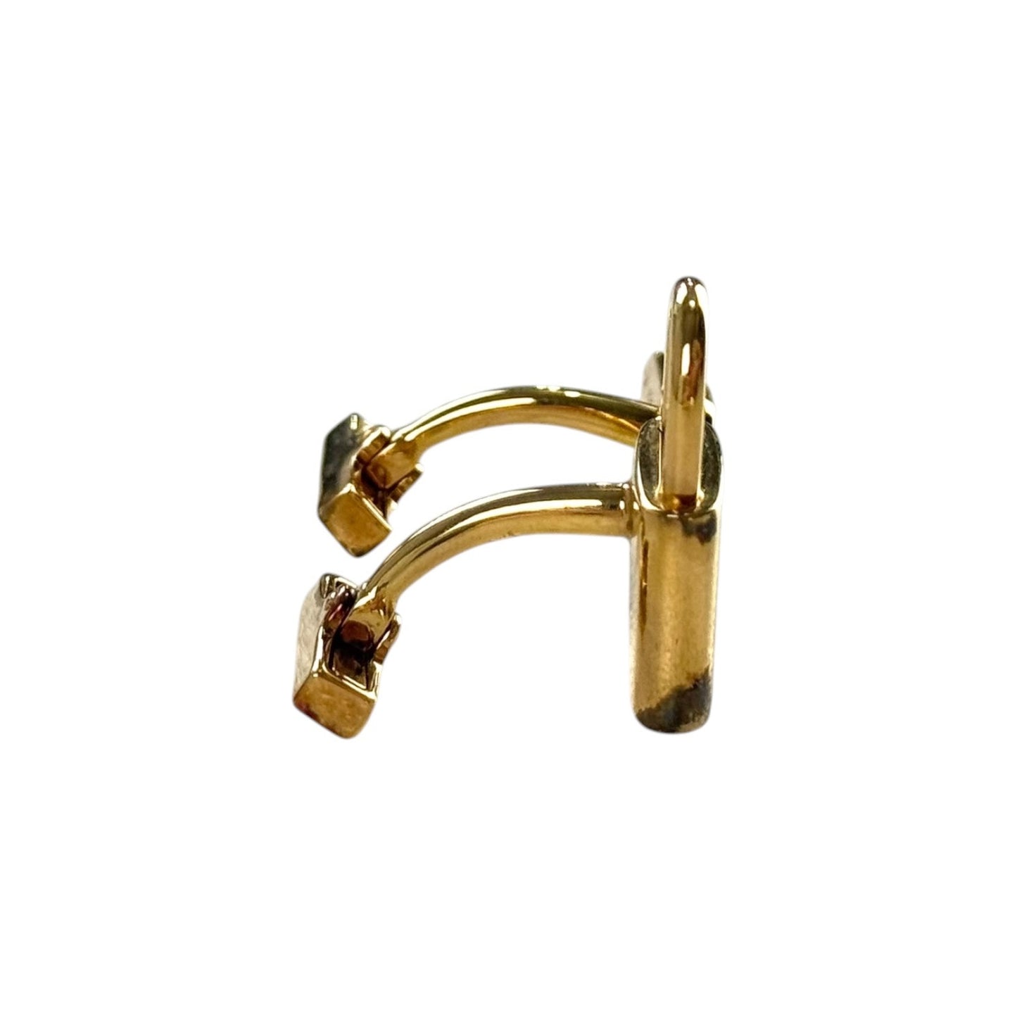 Louis Vuitton Gold-Plated Silver Lock and Key Cufflinks