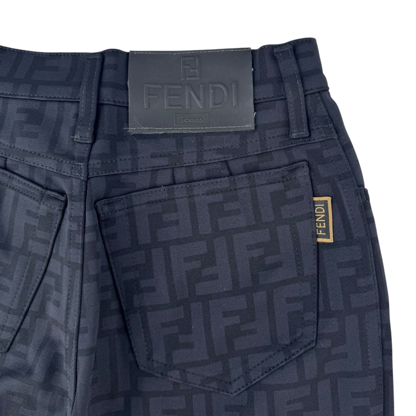 Fendi Vintage Black Zucca Print Pant