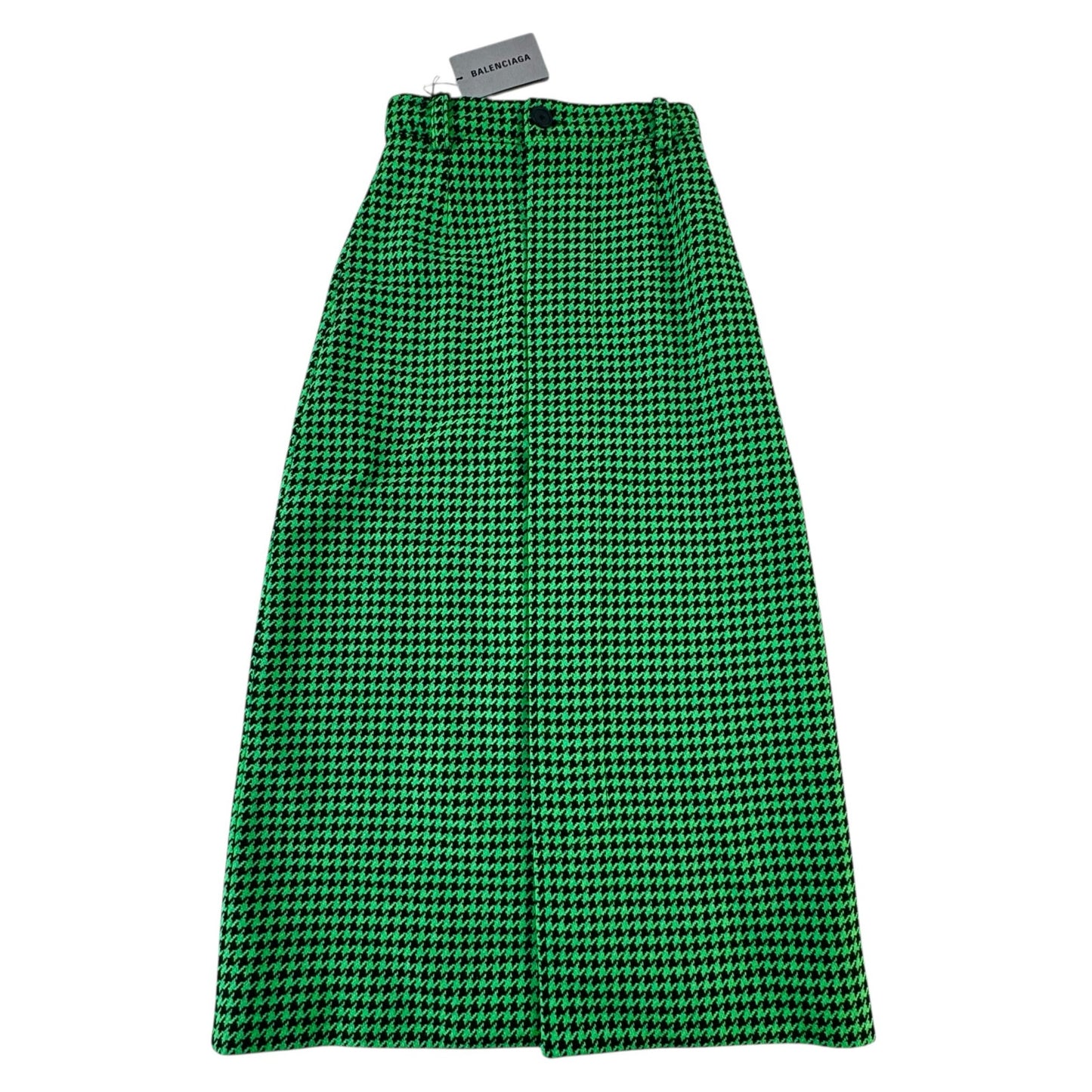 Balenciaga Houndstooth Wool Skirt