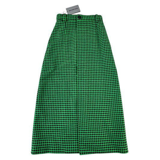 Balenciaga Houndstooth Wool Skirt