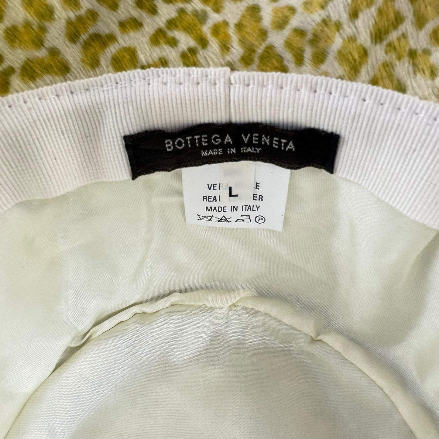 Bottega Veneta Leopard Print Calf Hair Bucket Hat