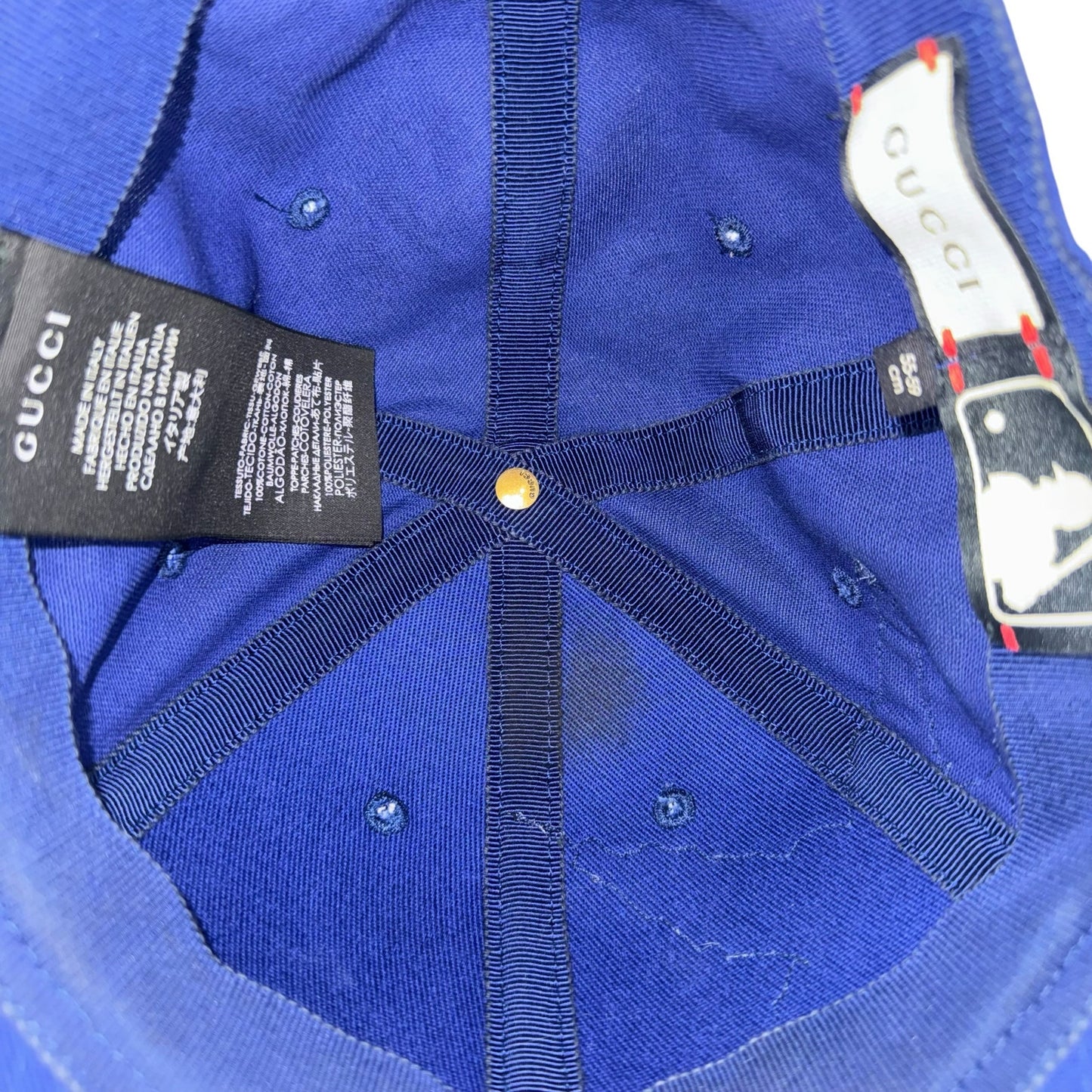 Gucci x MLB NY Yankees Blue Bird Baseball Cap Hat