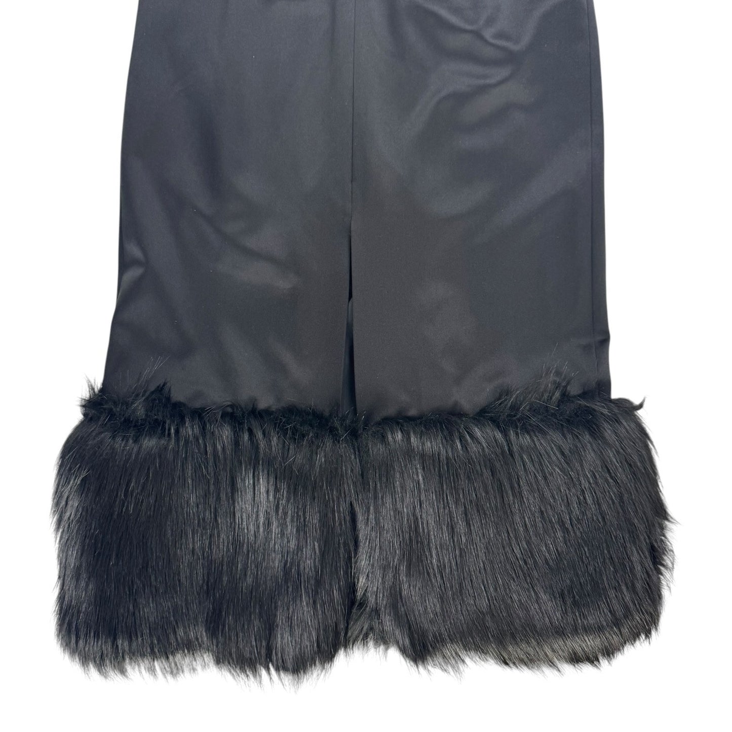 Gucci Silk Duchesse Faux Fur Trim Dress