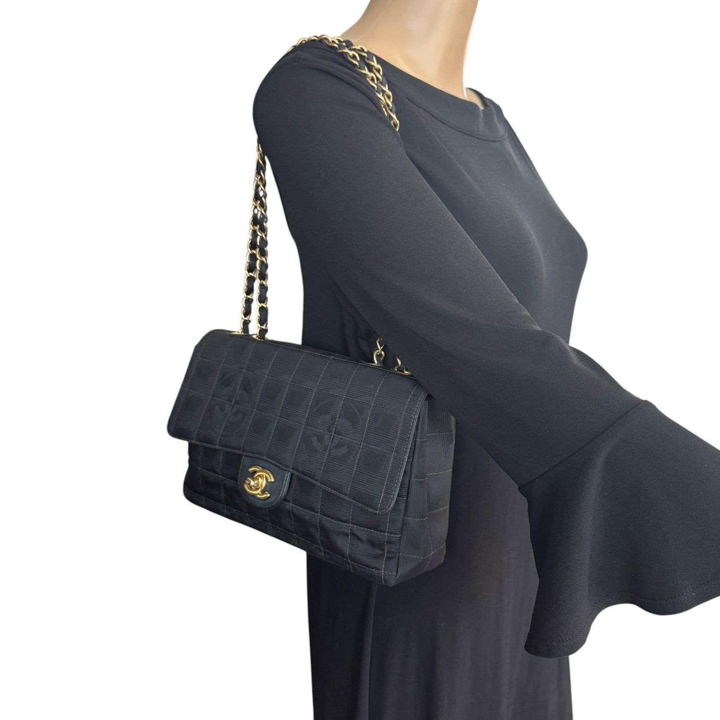 Chanel Vintage Travel Line Chocolate Bar Flap Bag