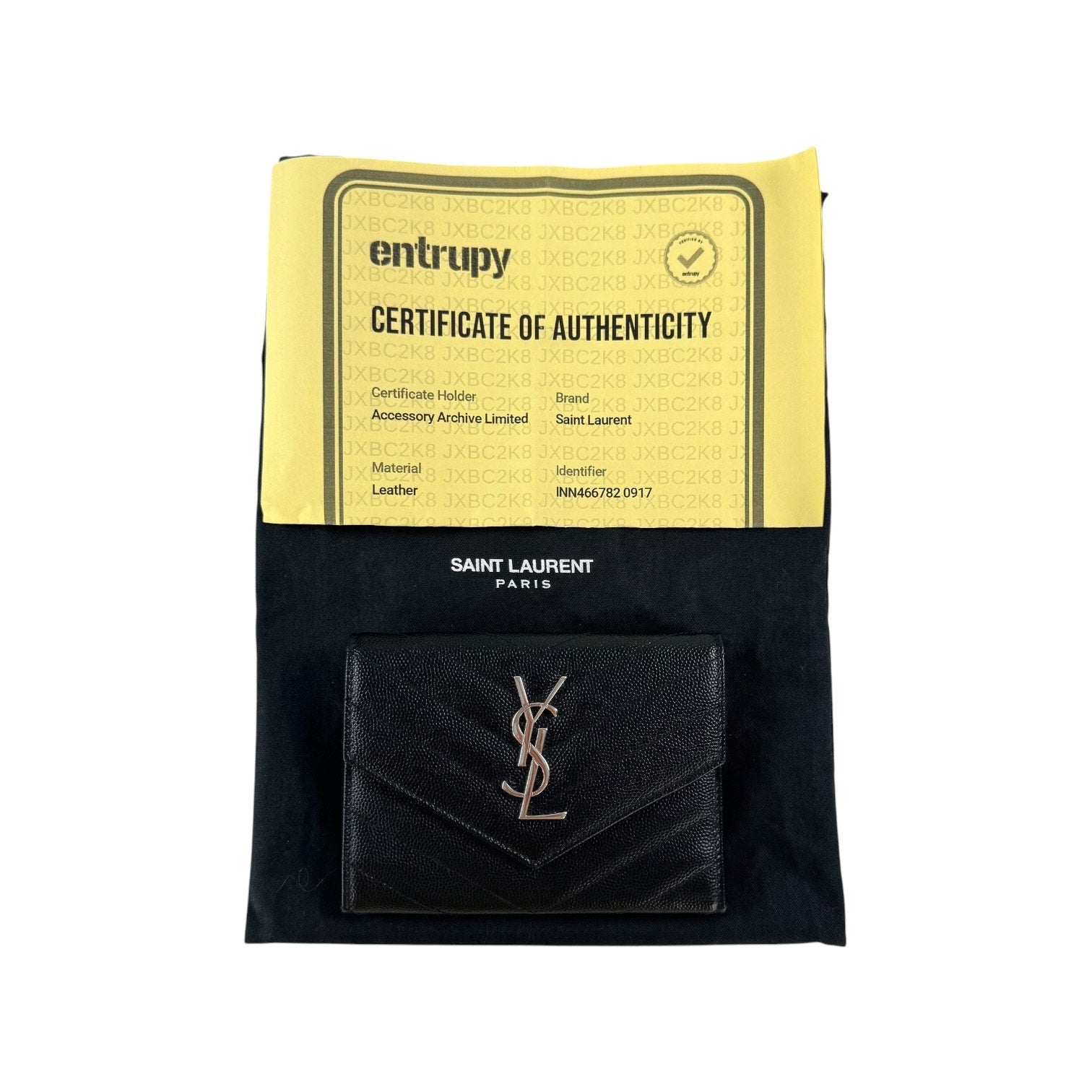 Saint Laurent Cassandre Matelassé Trifold Wallet