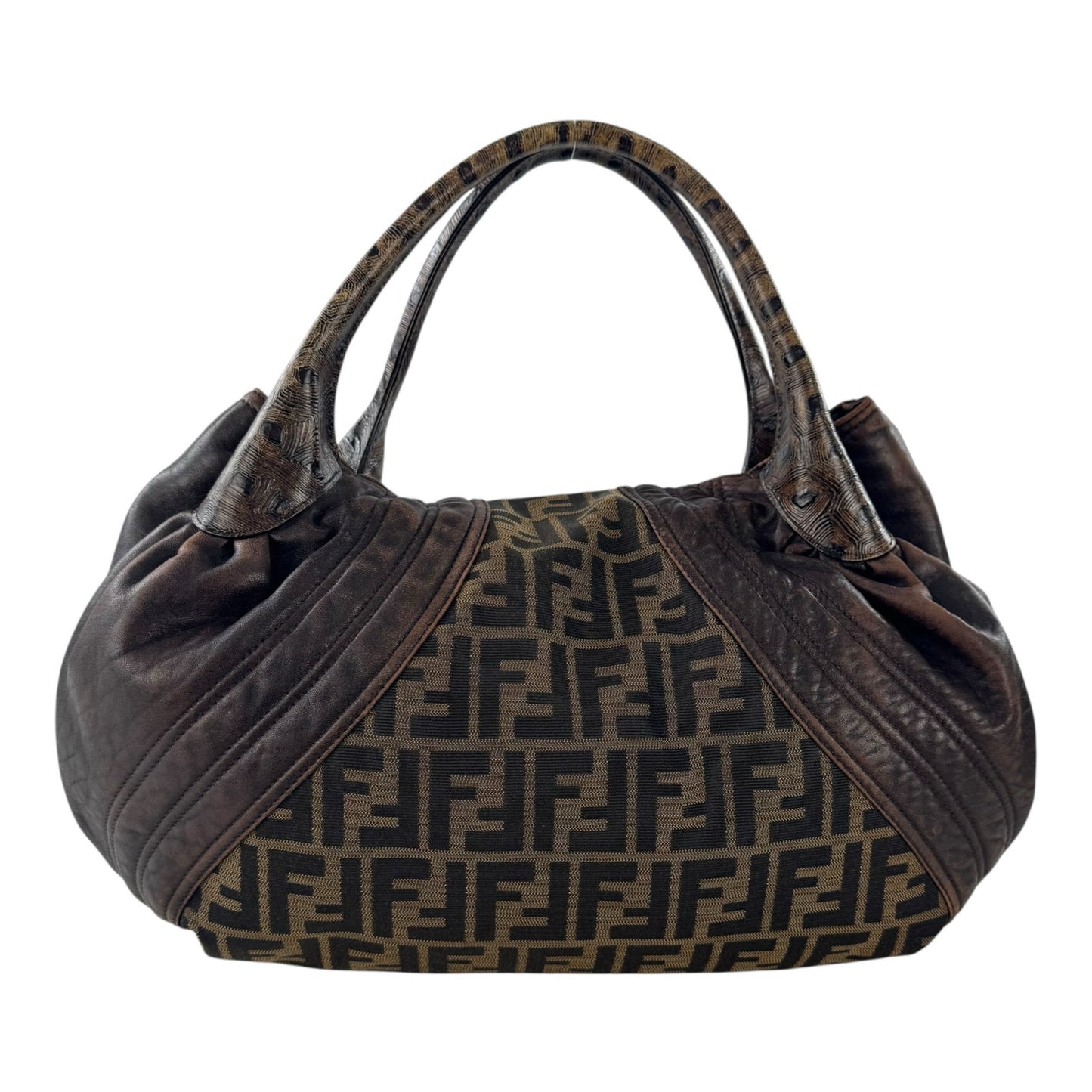 Fendi Zucca and Tortoiseshell Spy Bag