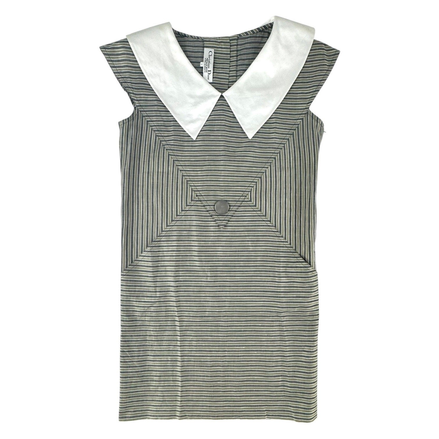 Dior Vintage Striped Collar Dress