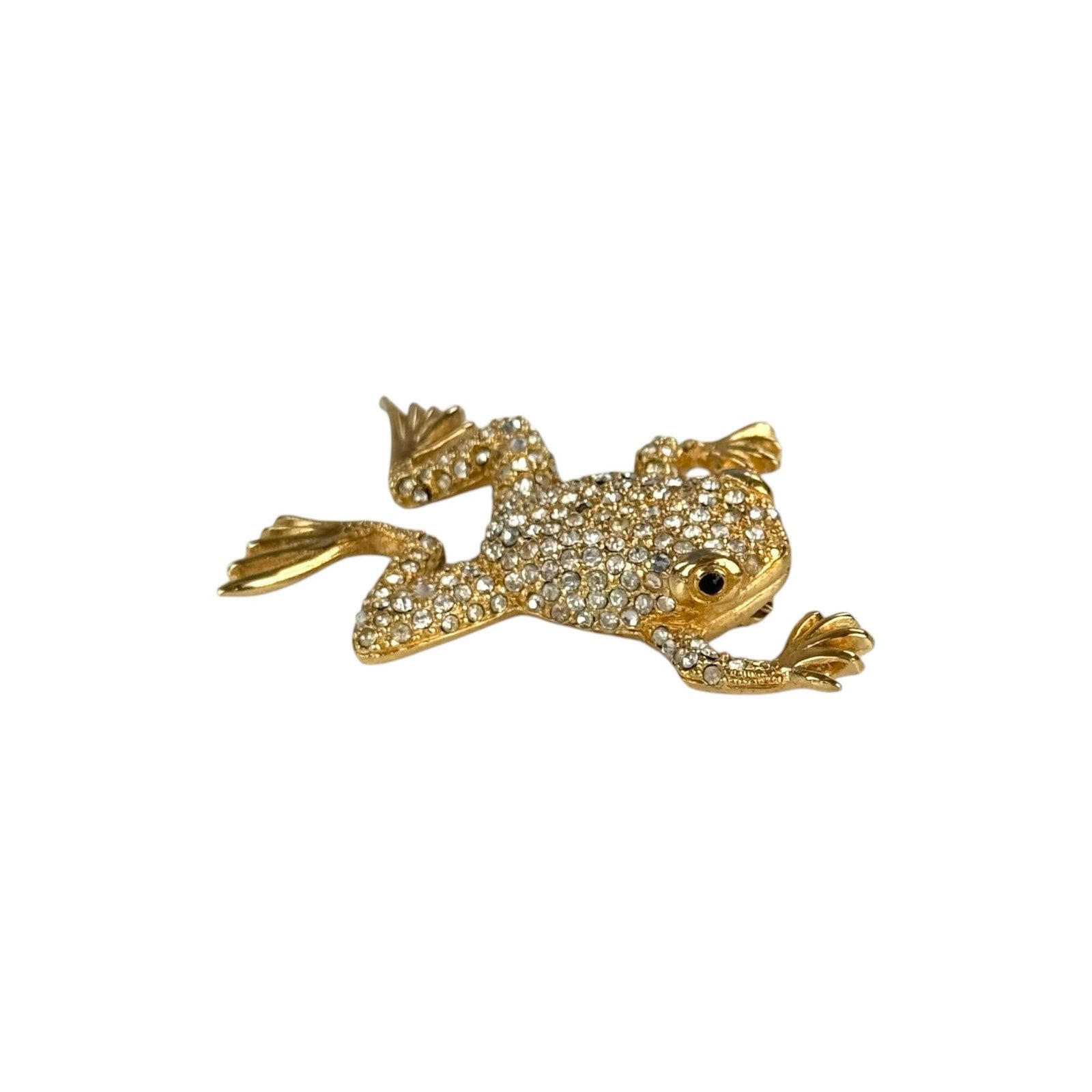 Dior Vintage Frog Rhinestone Brooch