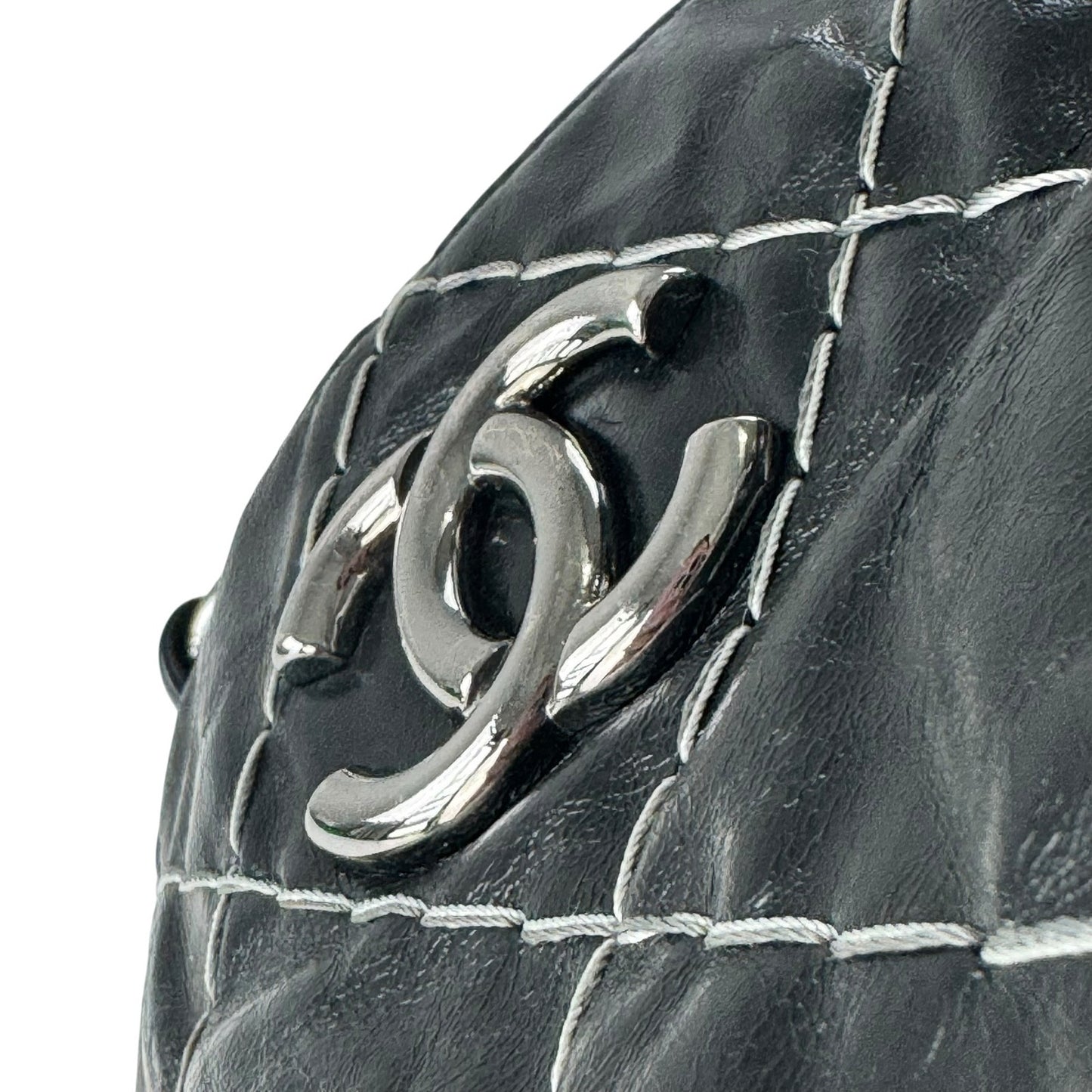 Chanel Glazed Leather Double Stitched Tote Bag