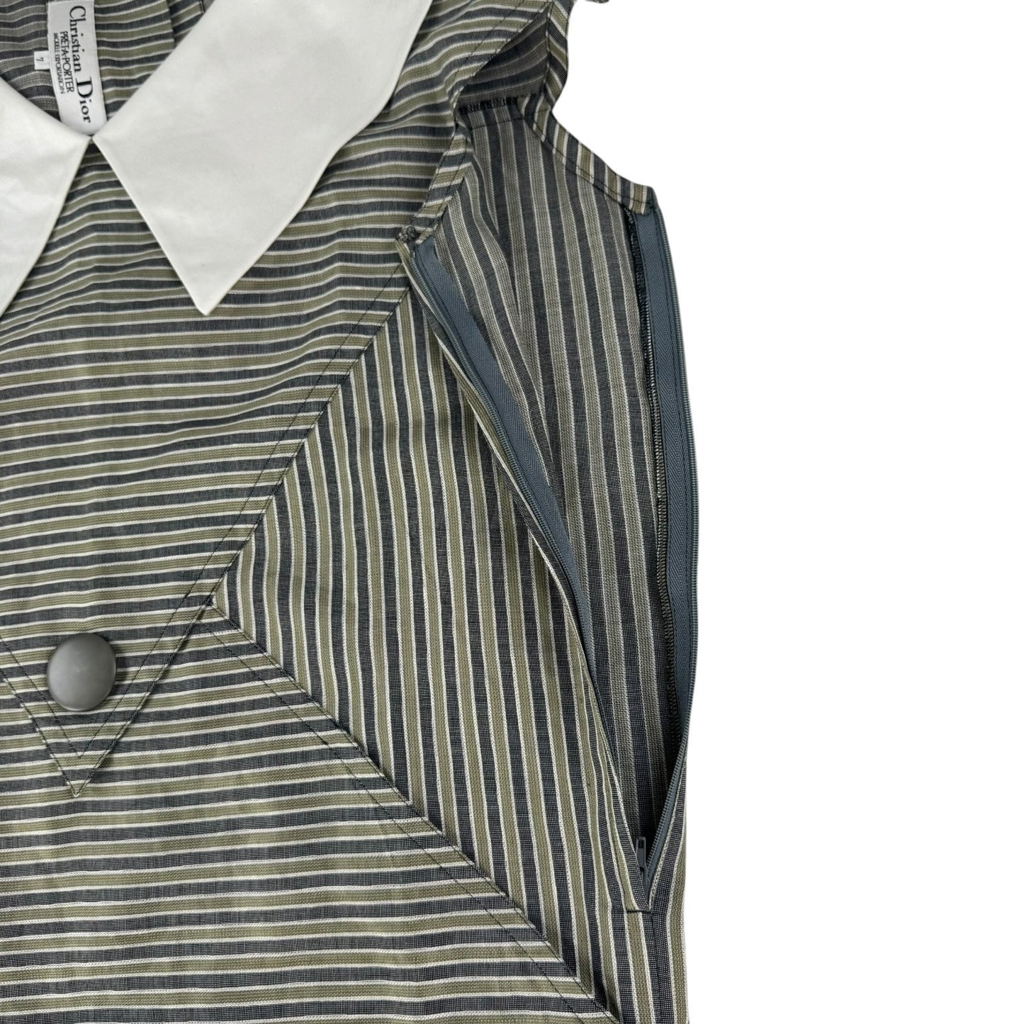 Dior Vintage Striped Collar Dress