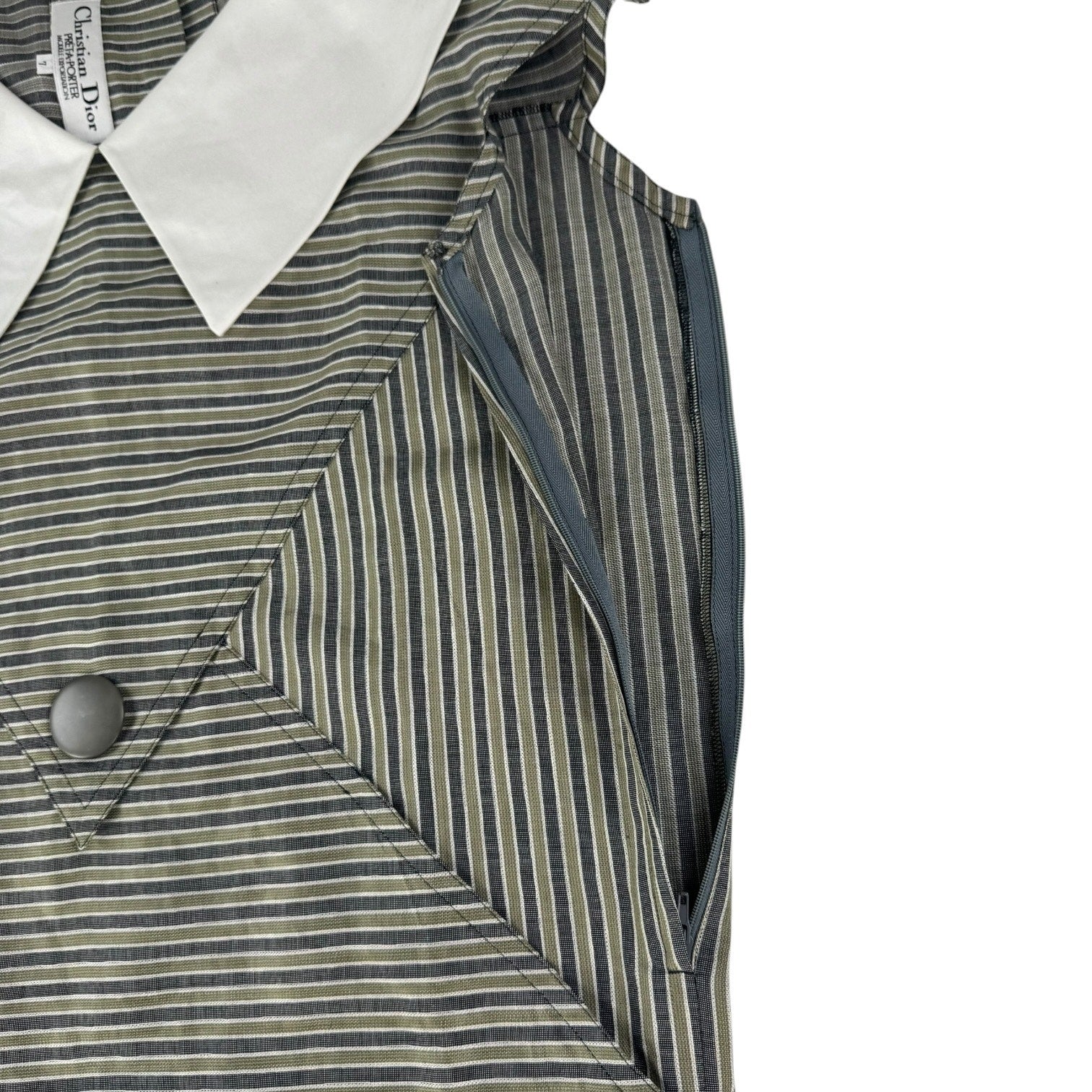 Dior Vintage Striped Collar Dress