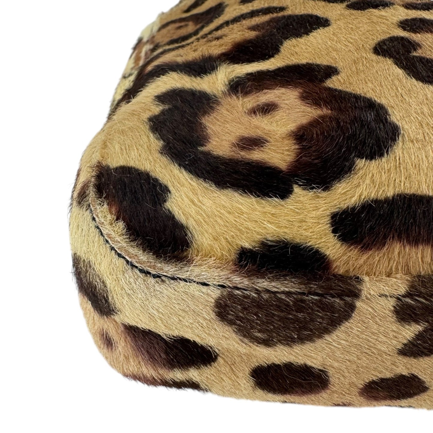 Fendi Vintage Leopard Print Calf Hair Shoulder Bag