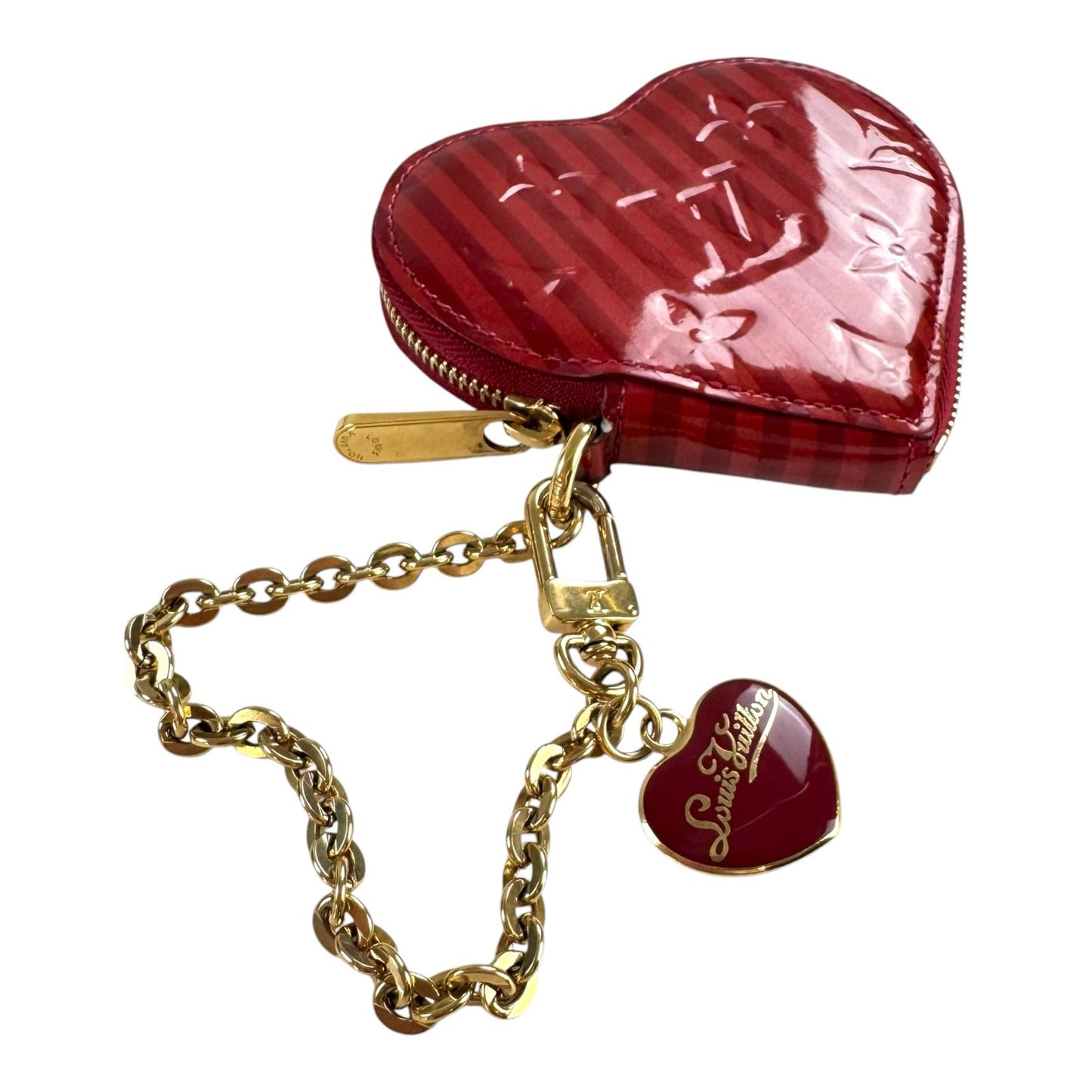 Louis Vuitton Vernis Striped Heart Zippy Pouch