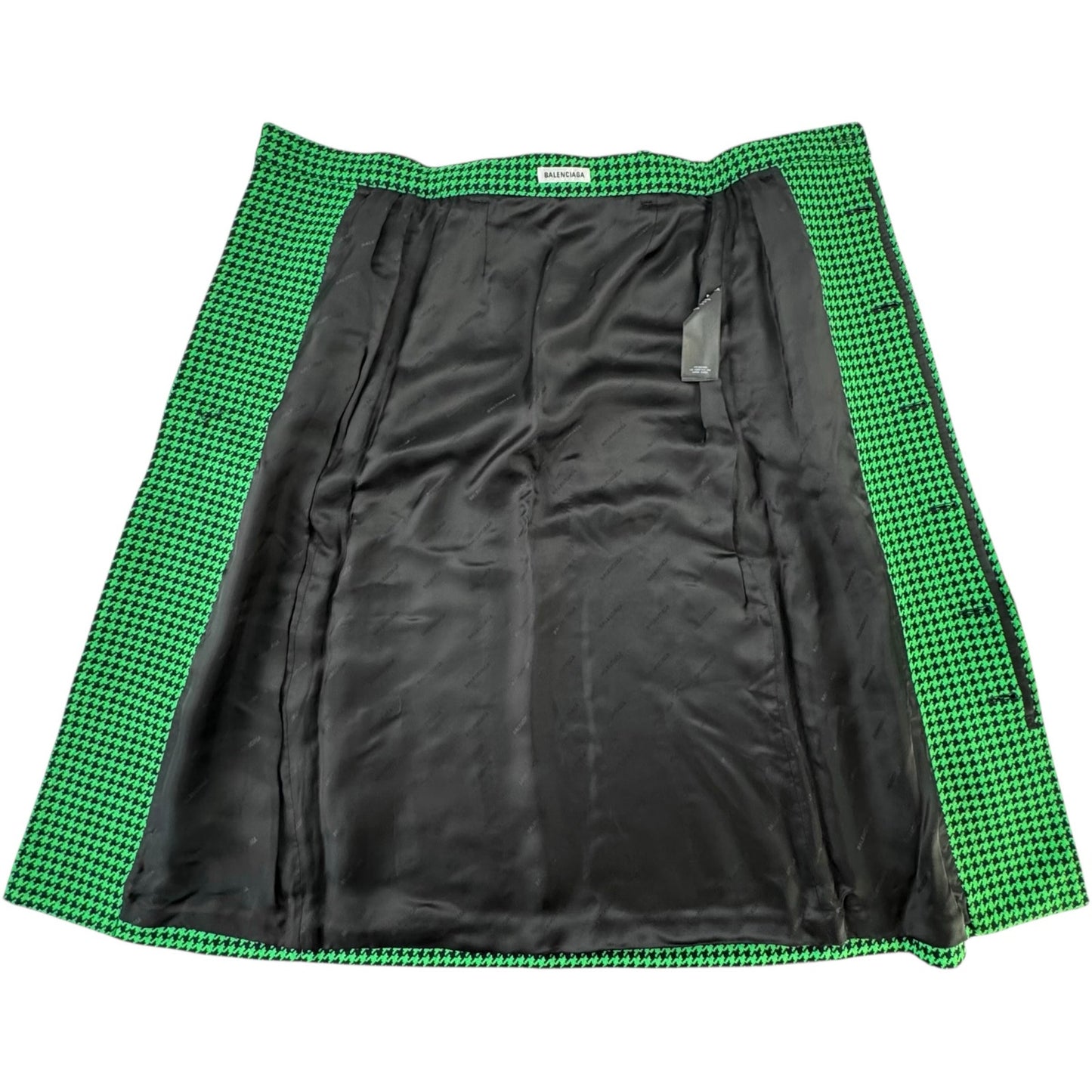 Balenciaga Houndstooth Wool Skirt