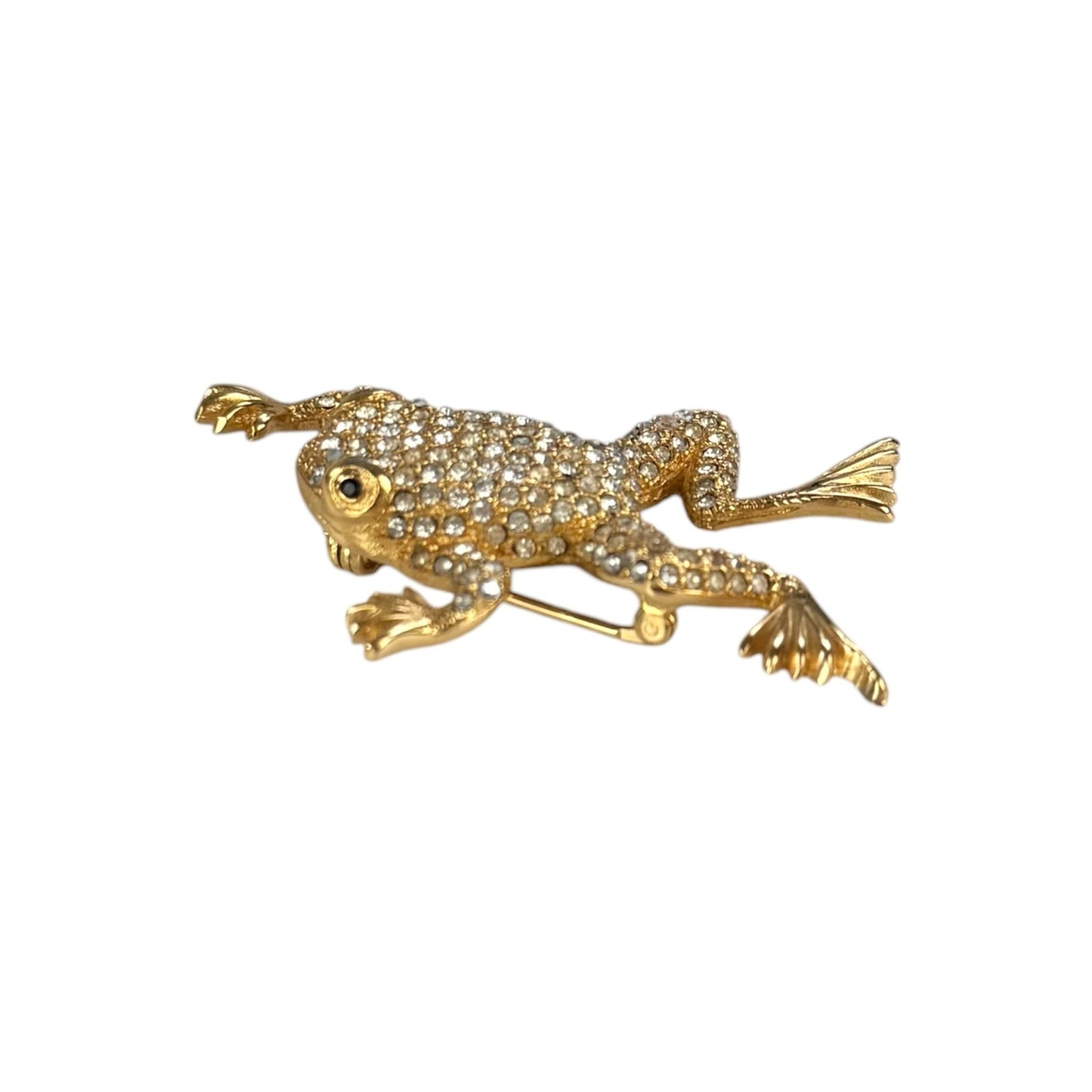 Dior Vintage Frog Rhinestone Brooch