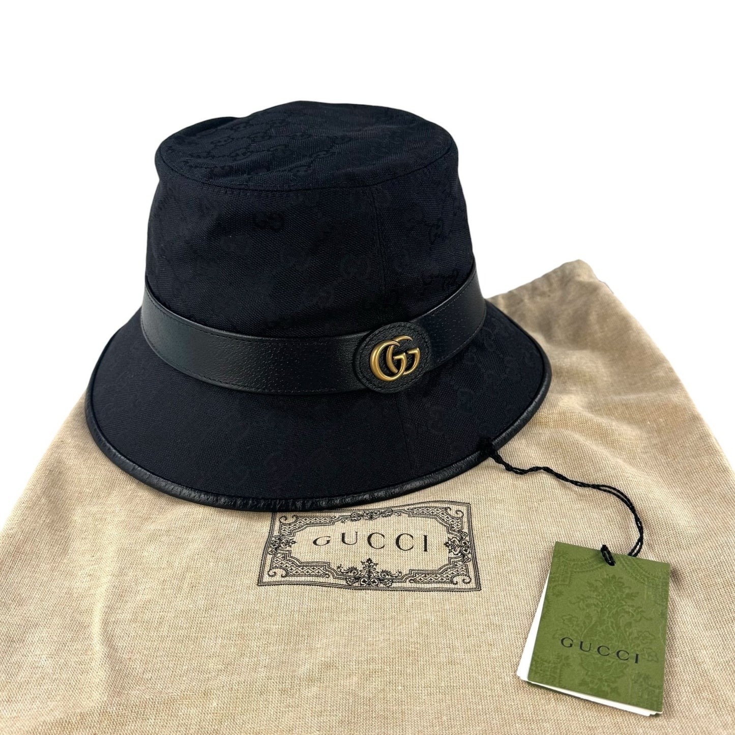 Gucci Monogram Black Bucket Hat