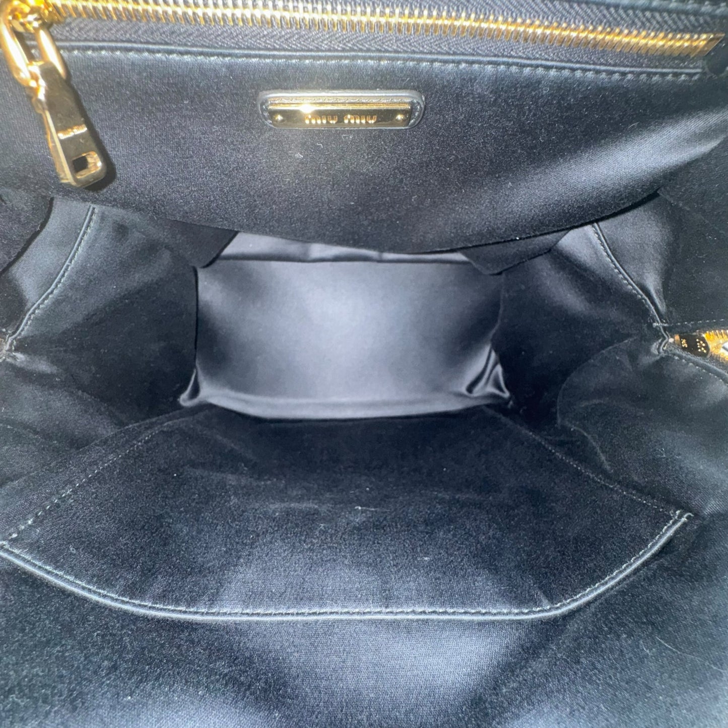 Miu Miu Denim Matelasse Backpack