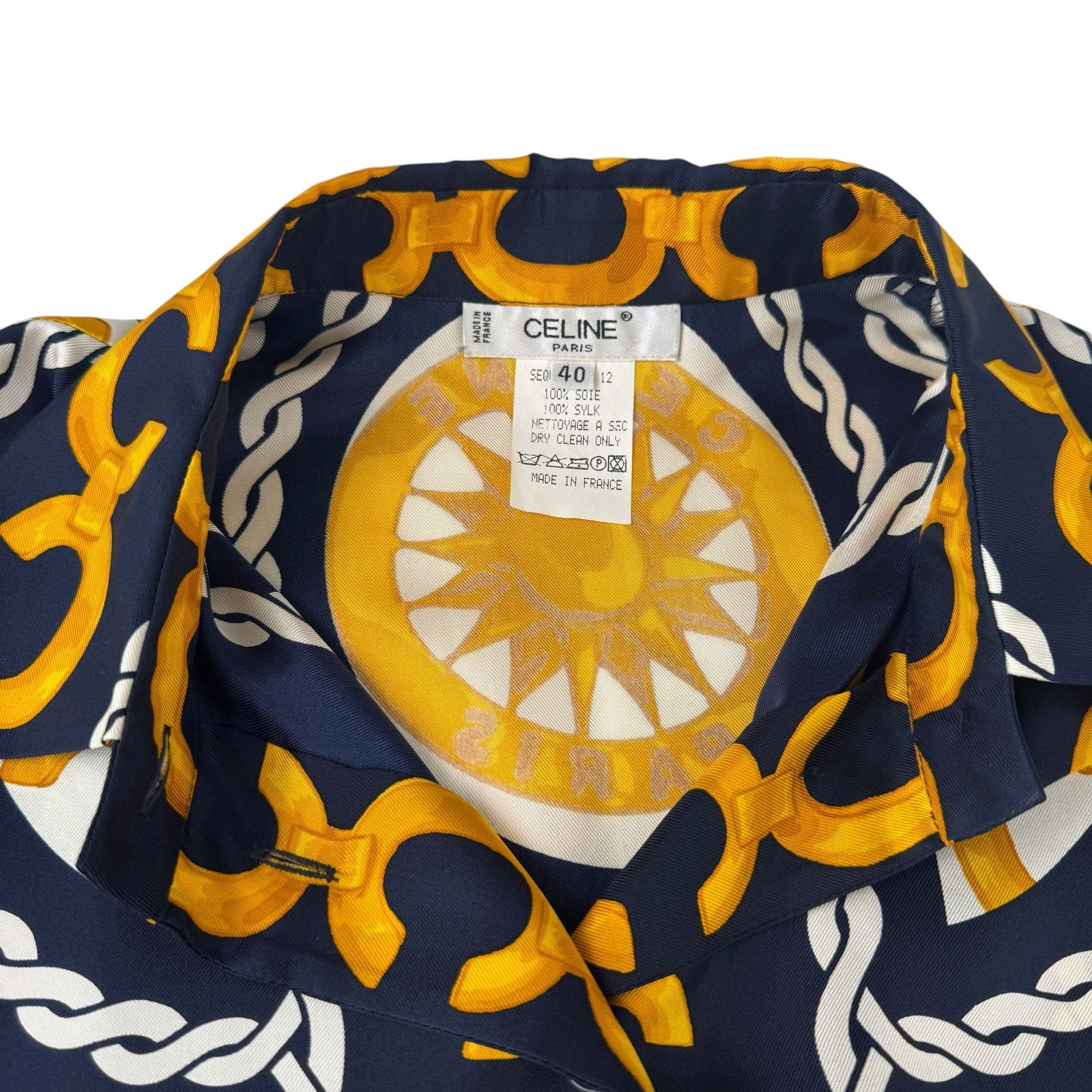 Celine Vintage Silk Button-Up