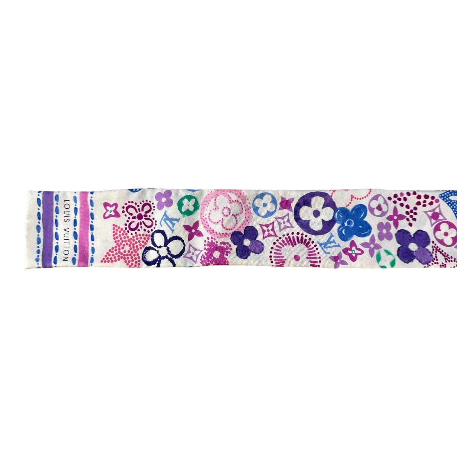 Louis Vuitton Purple & Pink Silk Twilly