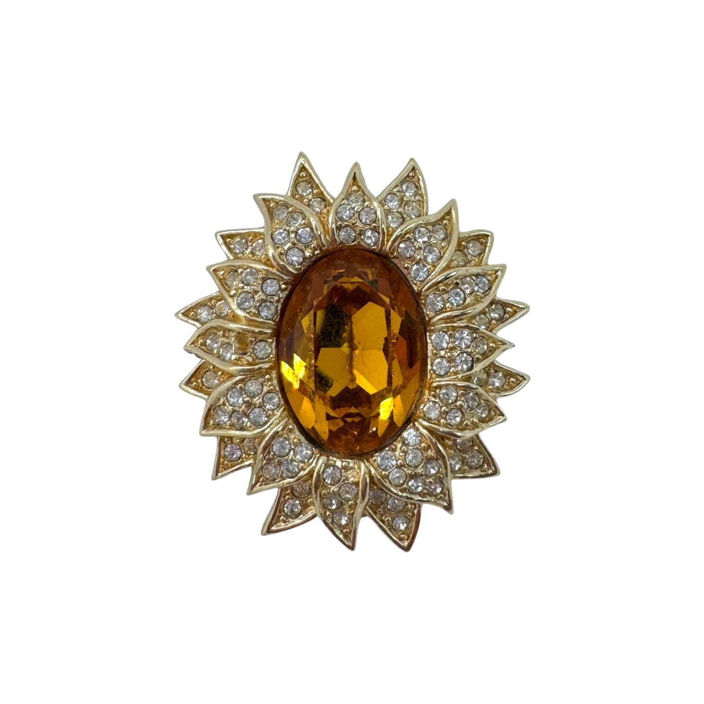 Dior Vintage Sunflower Stone Earrings