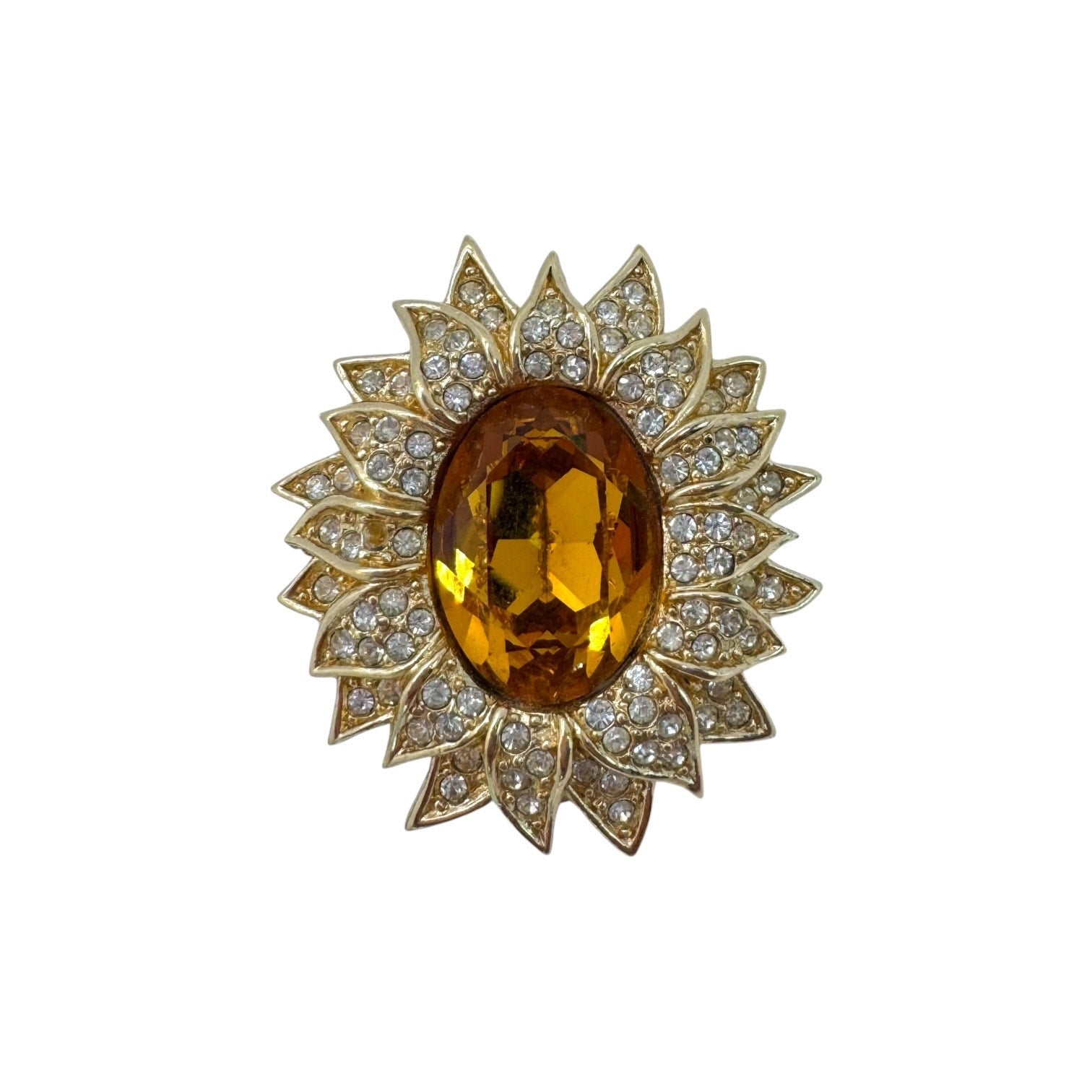 Dior Vintage Sunflower Stone Earrings