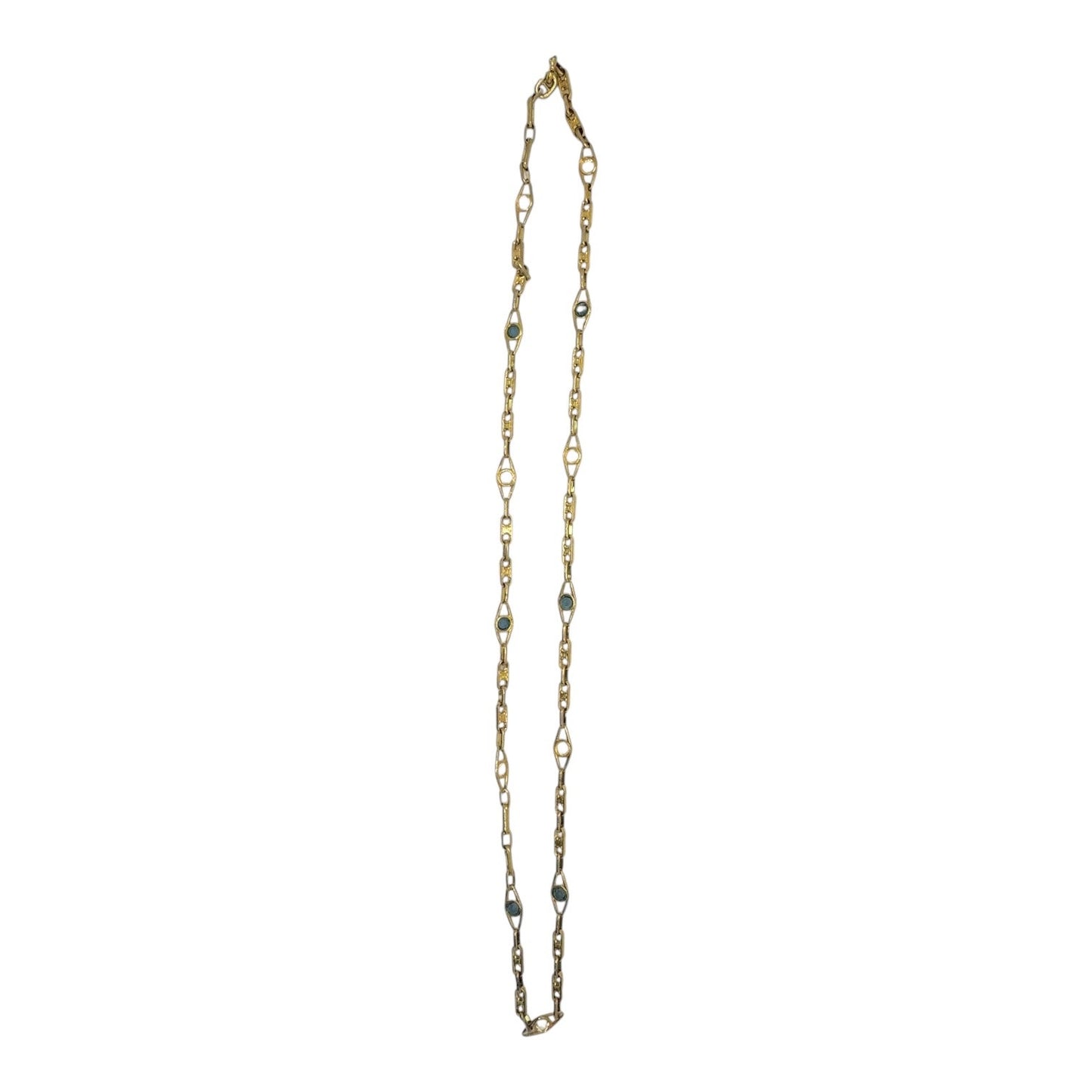 Celine Vintage Crystal Triomphe Link Necklace