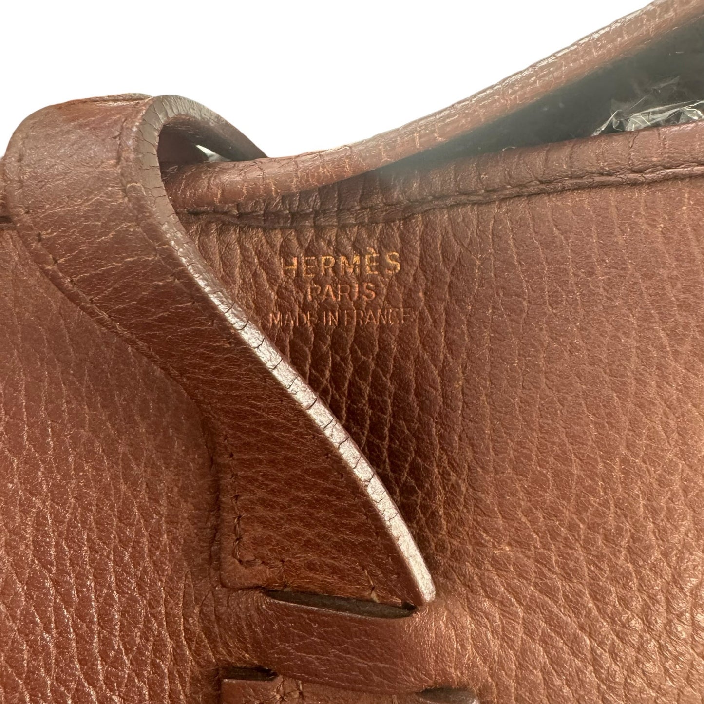 Hermes Brown Leather Taurillon Clemence Evelyne Gen I PM Bag