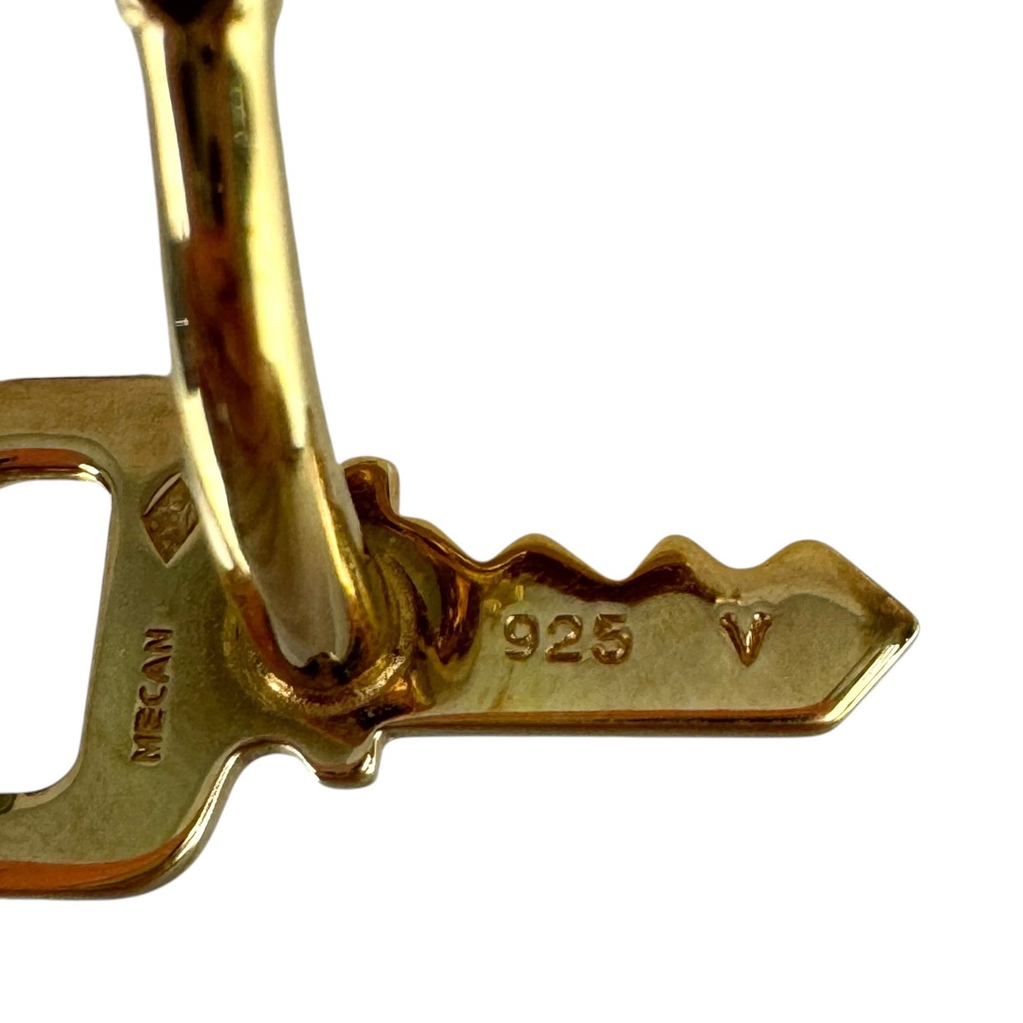 Louis Vuitton Gold-Plated Silver Lock and Key Cufflinks