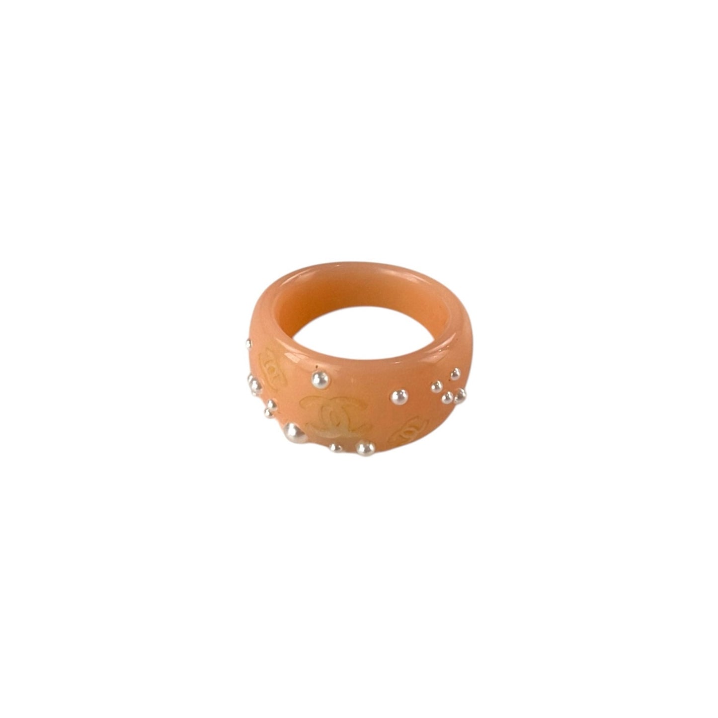Chanel CC Faux Pearl Resin Ring