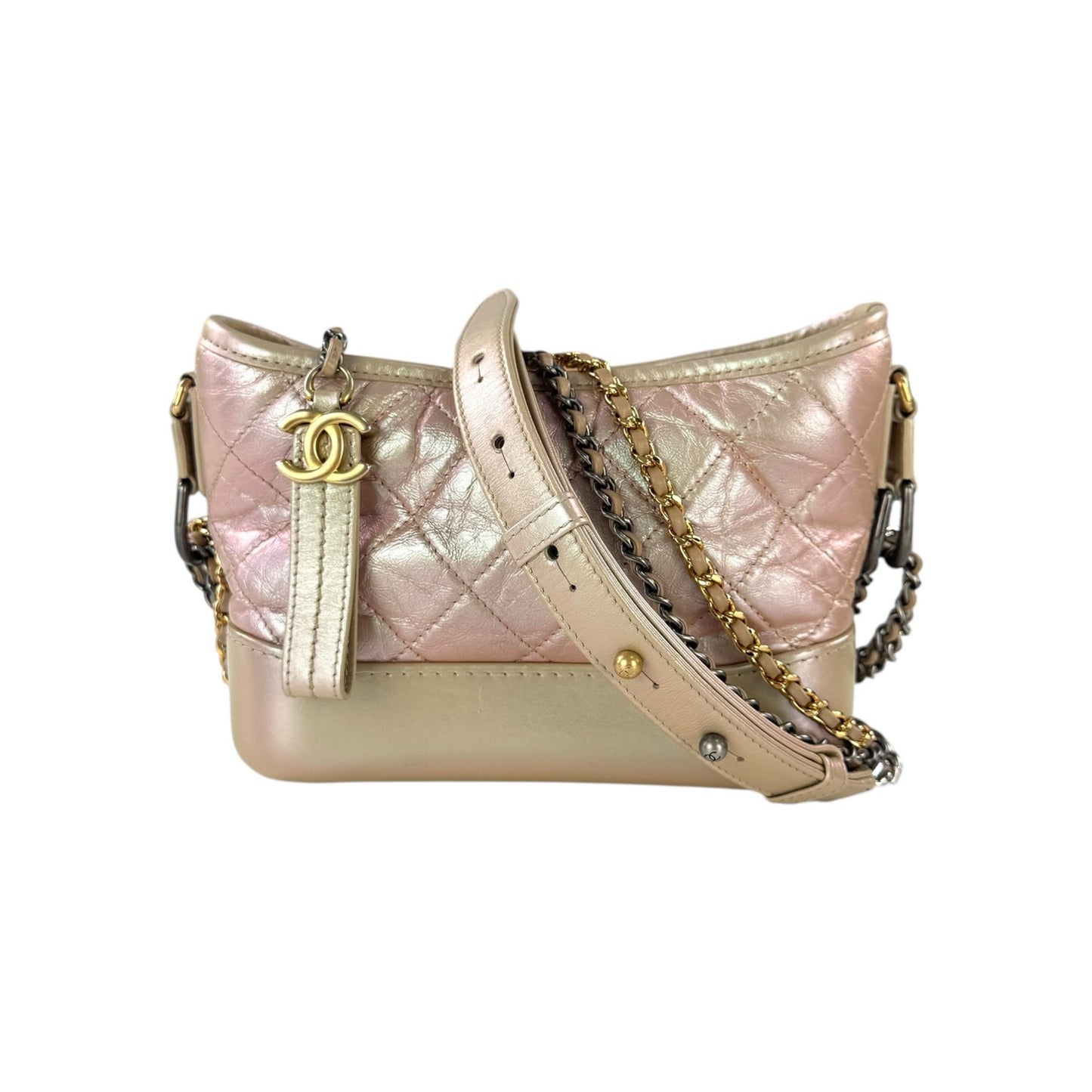 Chanel Gabrielle Metallic Matelassse Leather Shoulder Bag