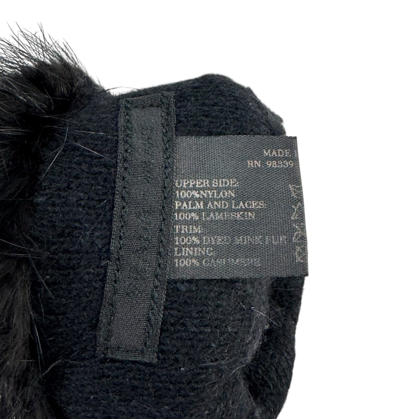 Prada Black Nylon & Mink Fur Gloves