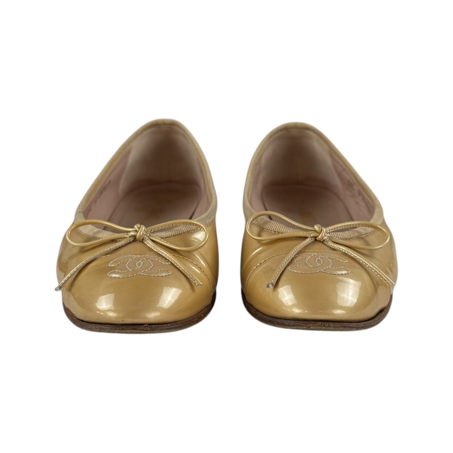 Chanel CC Patent Leather Ballet Flats