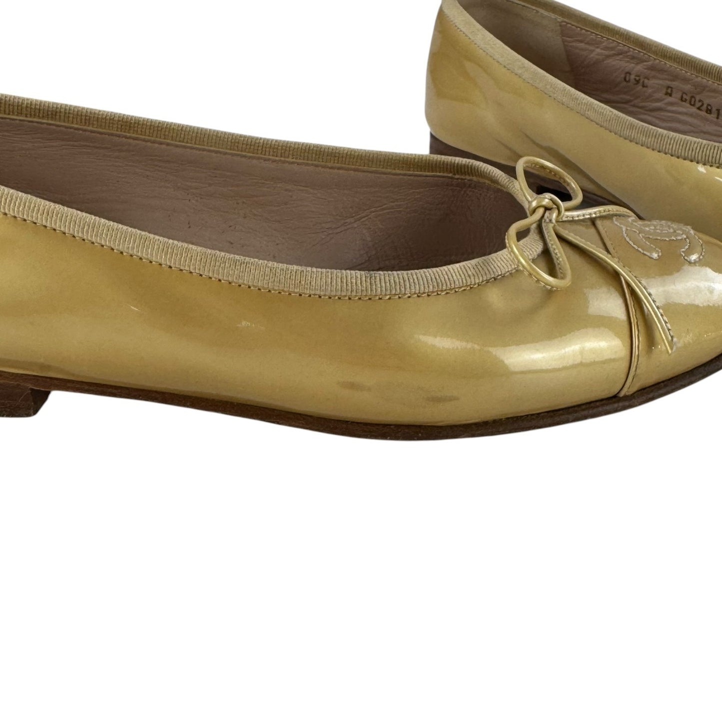 Chanel CC Patent Leather Ballet Flats