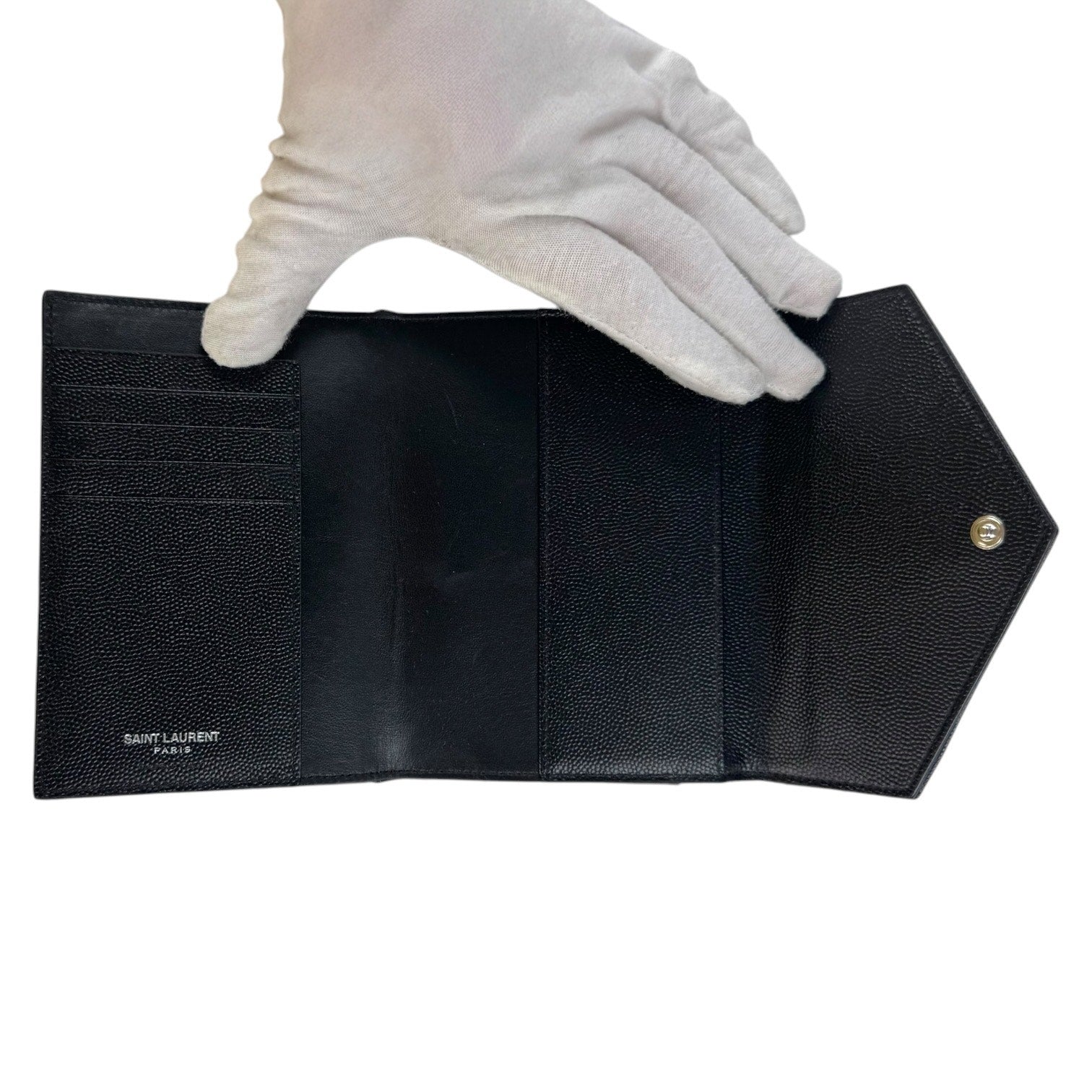Saint Laurent Cassandre Matelassé Trifold Wallet