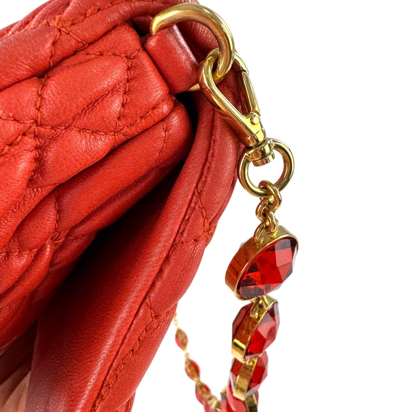 Miu Miu Mattelasse Crystal Flap Bag